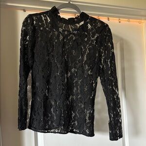 Notations Black Blouse lace Elegant Top